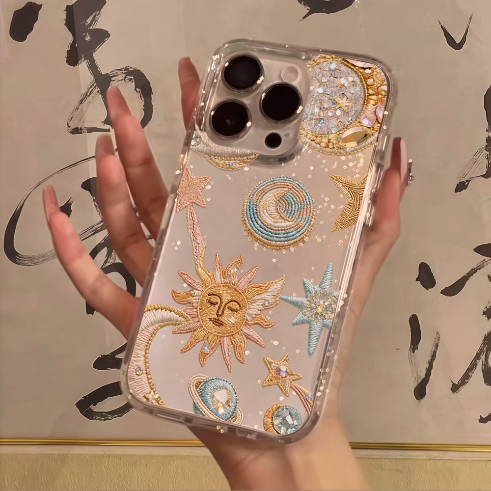 Phone Cases Expensive - 創造性あふれる星月クリアグリッターフォンケース iPhone 17 13 16 15