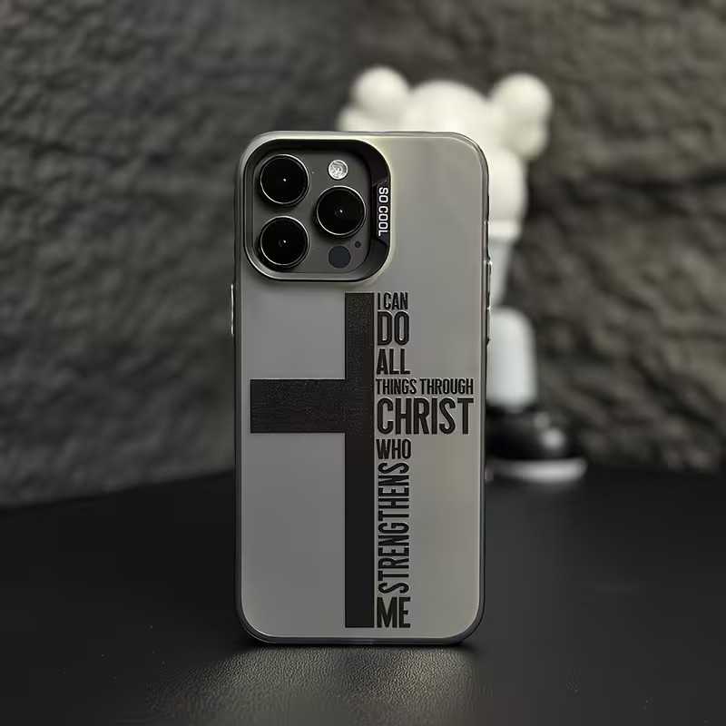 Phone Cases Iphone 14 - 指紋防止クロス聖書柄iPhoneケース iPhone 17 16 15 14