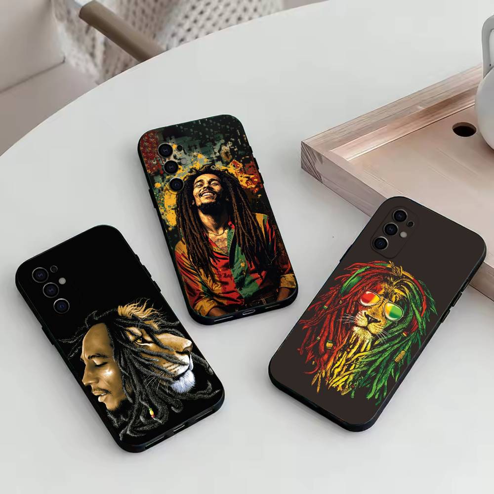 Phone Cases Jamaica - ジャマイカ ボブ・マーリー L-Lion 電話ケース Samsung S25、S24、S21、S22、S23、S30、Ultra、S20、Plus、Fe用、ソフトシリコンブラックカバー