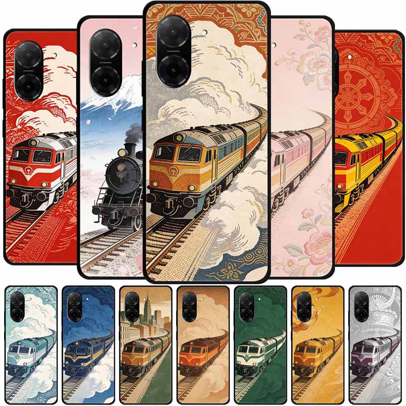 Phone Cases Eu - Redmi A5ケース 173mm 鉄道列車柄 ソフトシリコンTPUバックカバー RedmiA5
