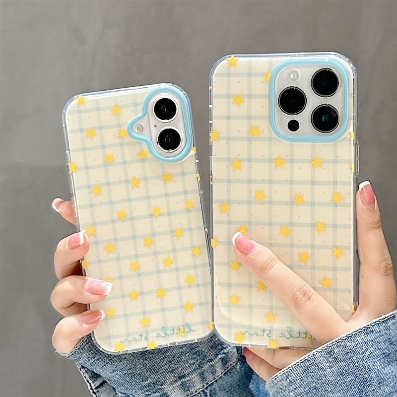 Phone Cases Like Loopy - 黄色の星柄チェック柄スマホケース iPhone 17 Pro 16 15