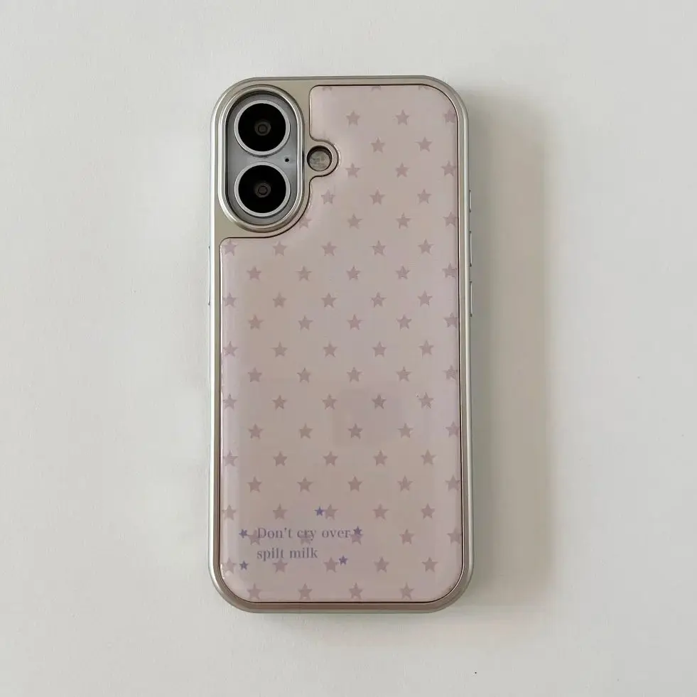Phone Cases For Girls - 韓国風ガールズハートピンクスター 名入れ可能 ドロップグルー式スマホケース Samsung Galaxy S23