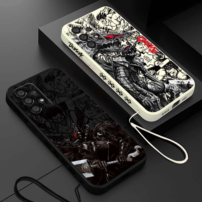 Phone Cases Galaxy A17 - ホットアニメ「ベルセルク」ゾッド・ガッツ柄のSamsung Galaxy A73 A71 A55 A54