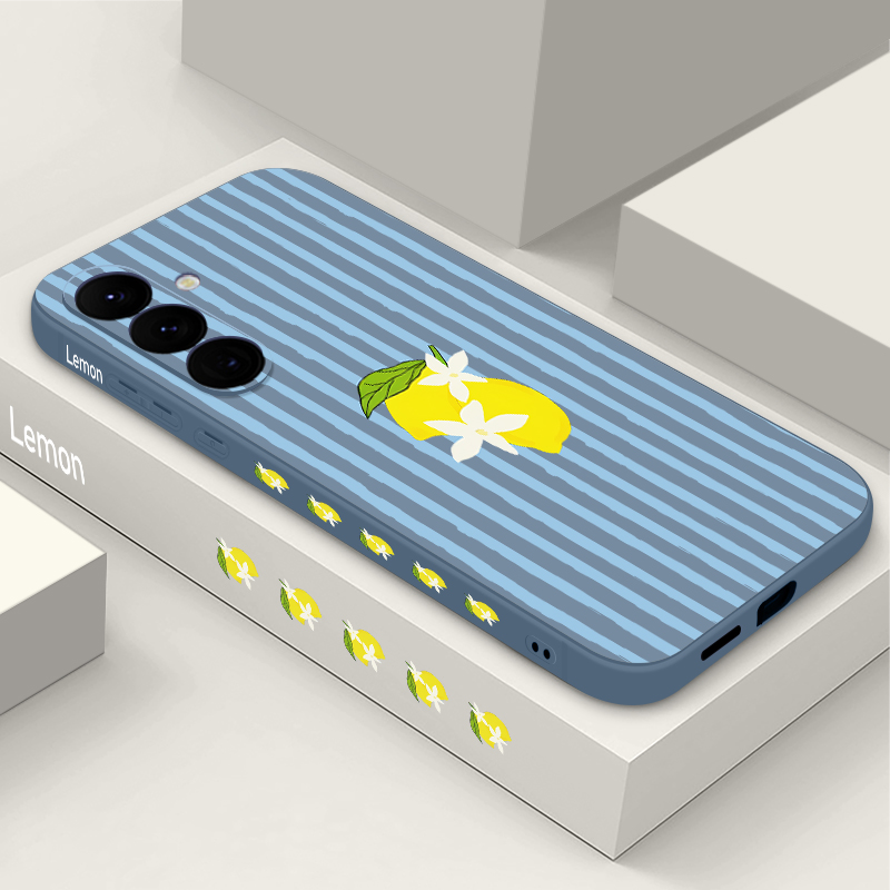 Phone Cases Galaxy A17 - ストライプレモン柄TPUスマホケース Samsung Galaxy S24 S25 FE