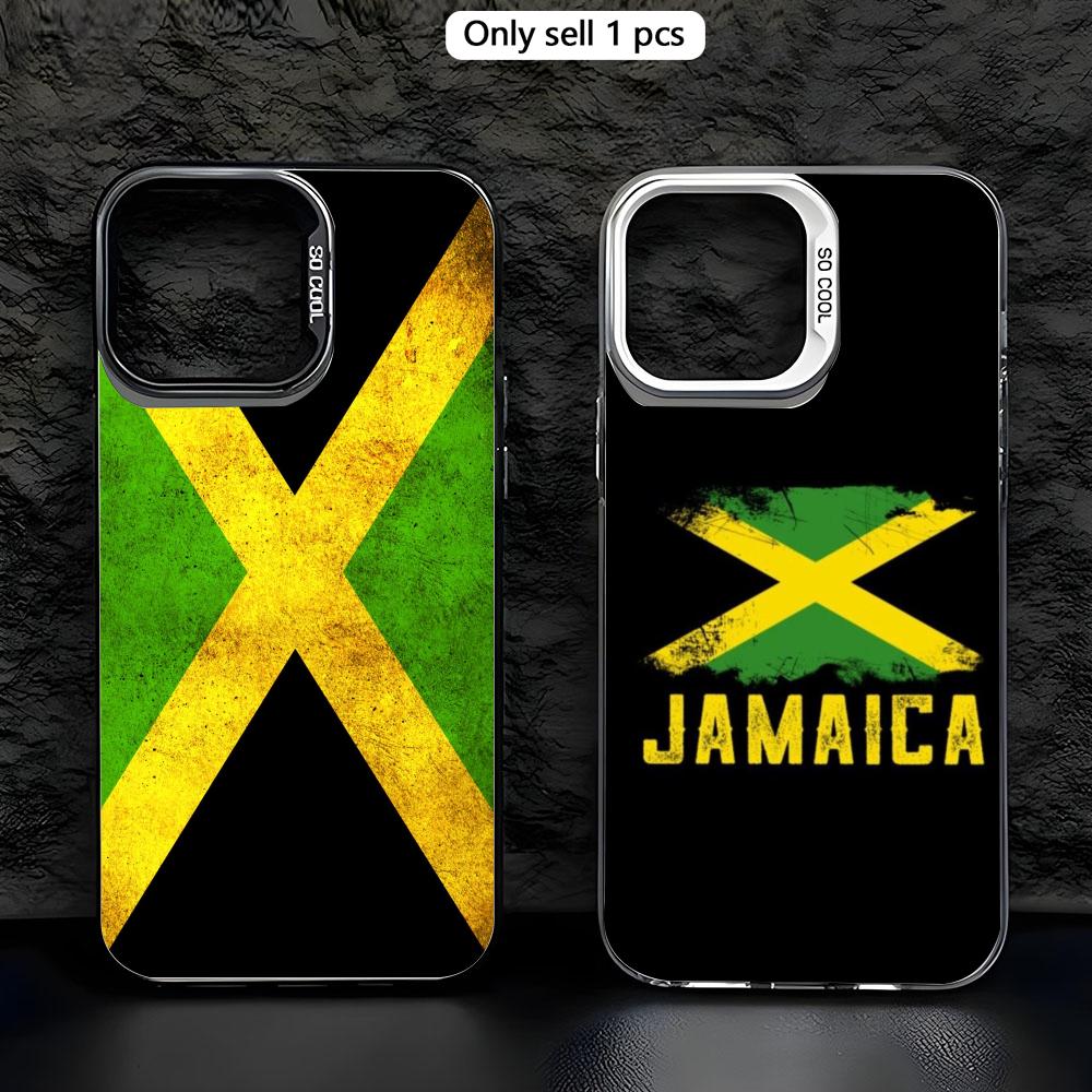 Phone Cases Jamaica - スポーツジャマイカ国旗フットボール柄スマホケース クリアTPU 黄ばみ防止 耐衝撃ケース iPhone 11