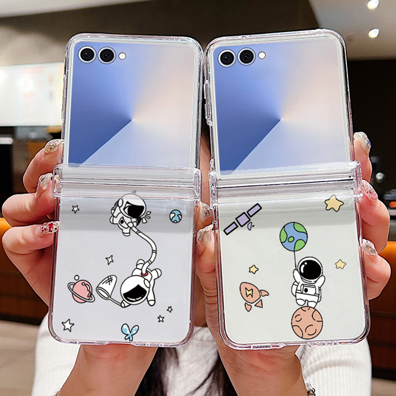 Phone Cases Z Flip 7 - 宇宙飛行士柄折りたたみ式スマホケース Samsung Galaxy Z Flip 7
