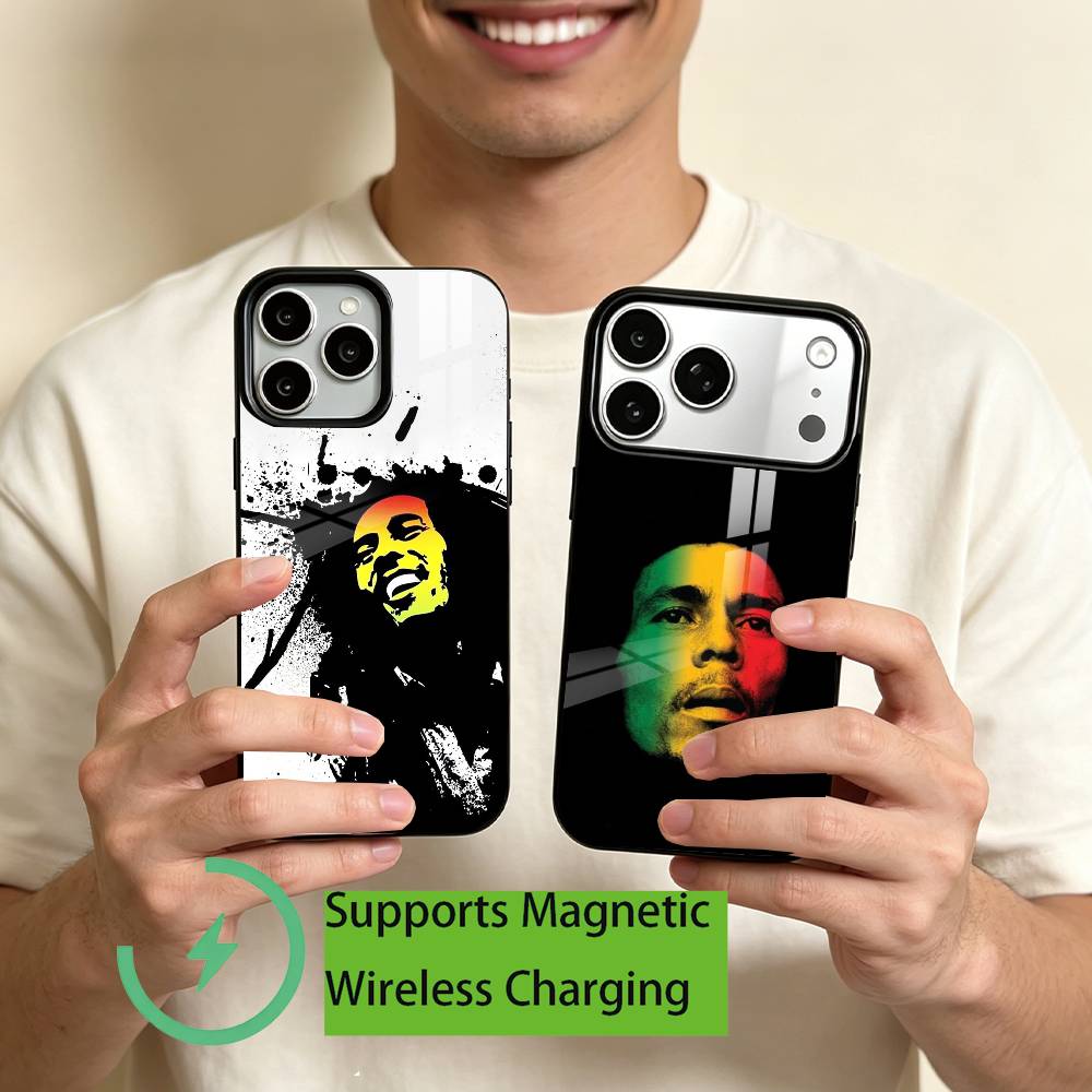 Phone Cases Jamaica - ジャマイカ・ボブ・マーリー・ライオンのiPhoneケース（iPhone17、16、15、14、13、12、11 Plus、Pro対応）は、マグネット式ワイヤレス充電に対応しており、ギフトに最適です。