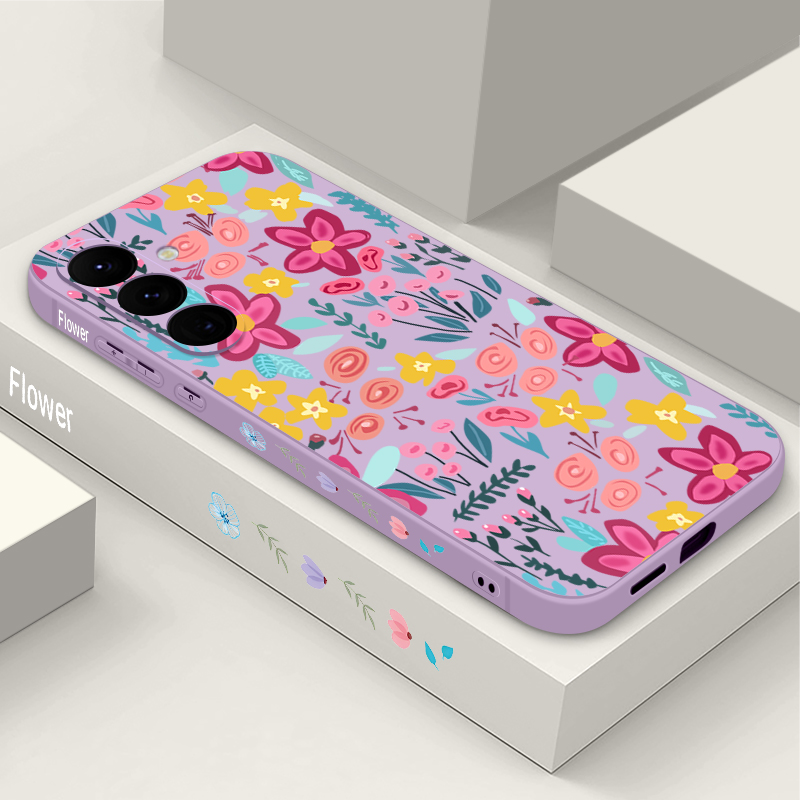Phone Cases Galaxy A17 - 花柄フローラルパターンのスマホケース Samsung Galaxy A57 A17 A56