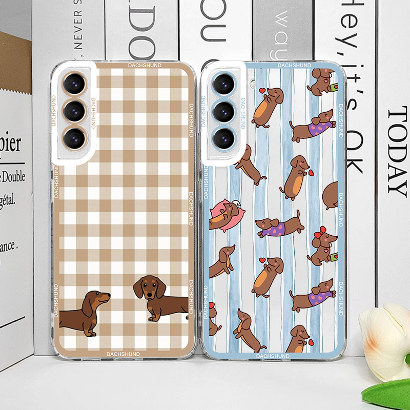 Phone Cases Cute - キュートなソーセージドッグ柄スマホケース Samsung Galaxy S26 S25 FE