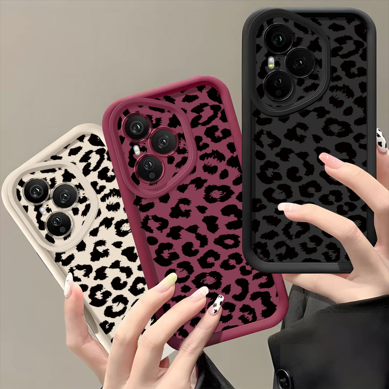 Phone Cases Honor - Honor 400 Pro、200 Pro、X8c、X9c、Smart X6a、X6b、X6c、Magic7 Lite用ソフトTPUスマホケース、黒の斑点模様シリコンバックカバー