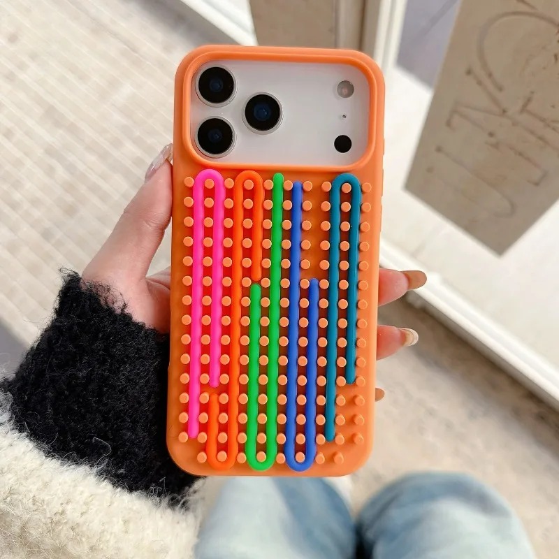 Phone Cases Diy - 円筒形ラビリンス減圧パズルフォンケース Apple iPhone 17 16 15