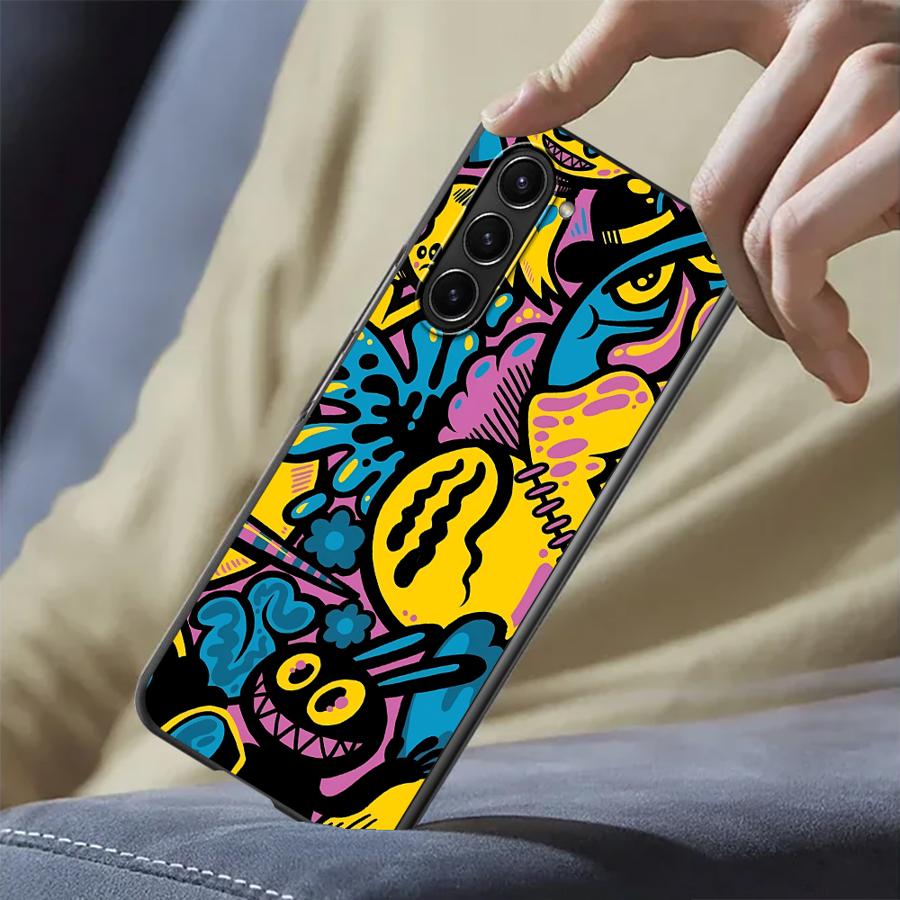 Phone Cases Z Fold 5 - 漫画落書きデザインケース Samsung Galaxy ZFold5 ZFold4 ZFold7