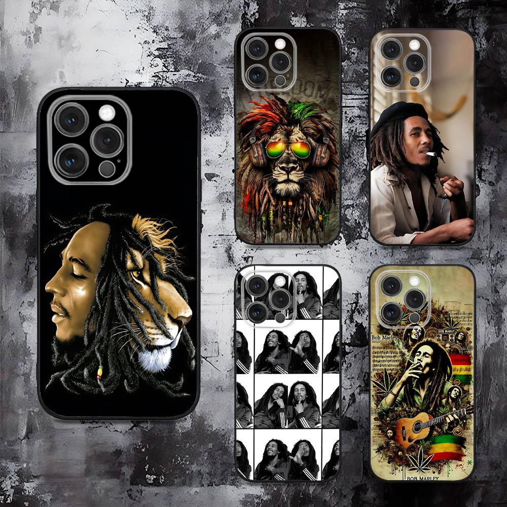 Phone Cases Jamaica - ジャマイカ ボブ・マーリー ライオン iPhone 16,15,14,13,12,11,Pro,Max,Plus,X,XS,SE,E,Mini用 ソフトシリコン