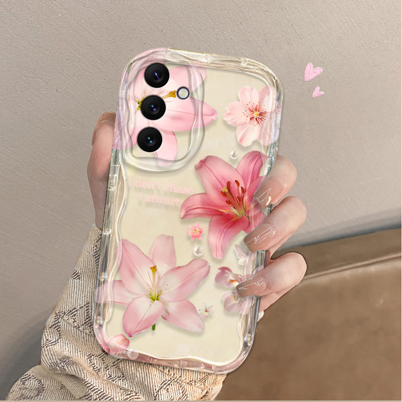 美しいピンクのユリ柄スマホケース Samsung Galax - Phone Cases A14 Samsung のレビューと価格