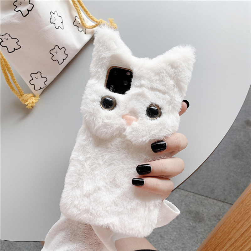 3Dキュートな漫画猫の毛皮のようなぬいぐるみ風スマホケース  - Phone Cases Iphone 14 のレビューと価格