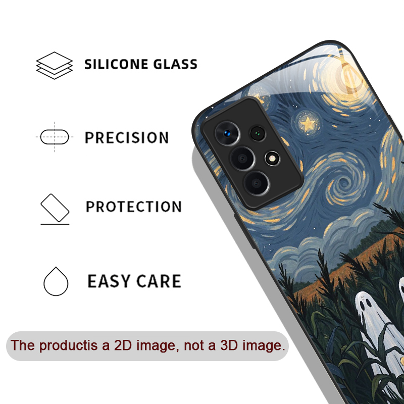 面白い幽霊の抽象芸術柄強化ガラス製スマホケース、Samsun - Phone Cases Funny のレビューと価格