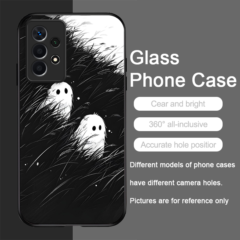 面白い幽霊の抽象芸術柄強化ガラス製スマホケース、Samsun - Phone Cases Funny のレビューと価格