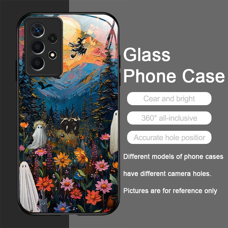 面白い幽霊の抽象芸術柄強化ガラス製スマホケース、Samsun - Phone Cases Funny のレビューと価格