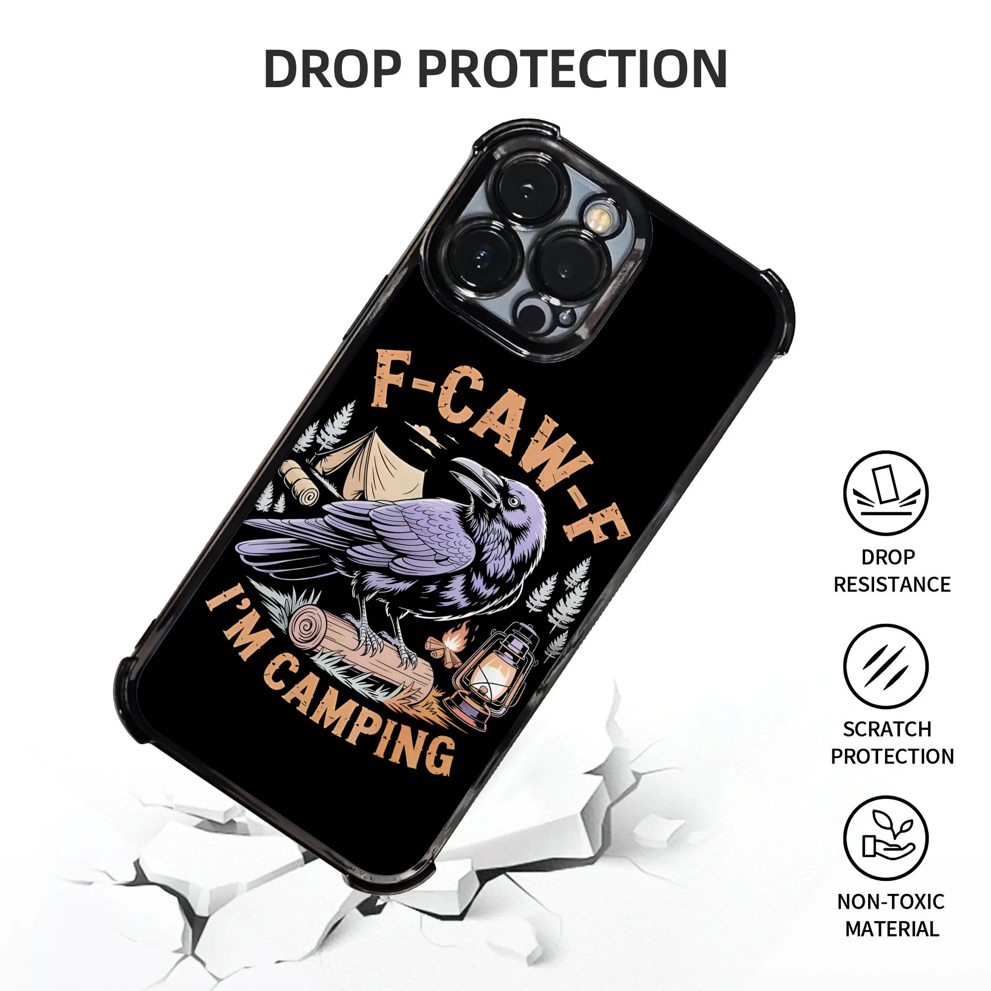 面白いレイヴン F CAW F I'm Camping Ou - Phone Cases Funny のレビューと価格