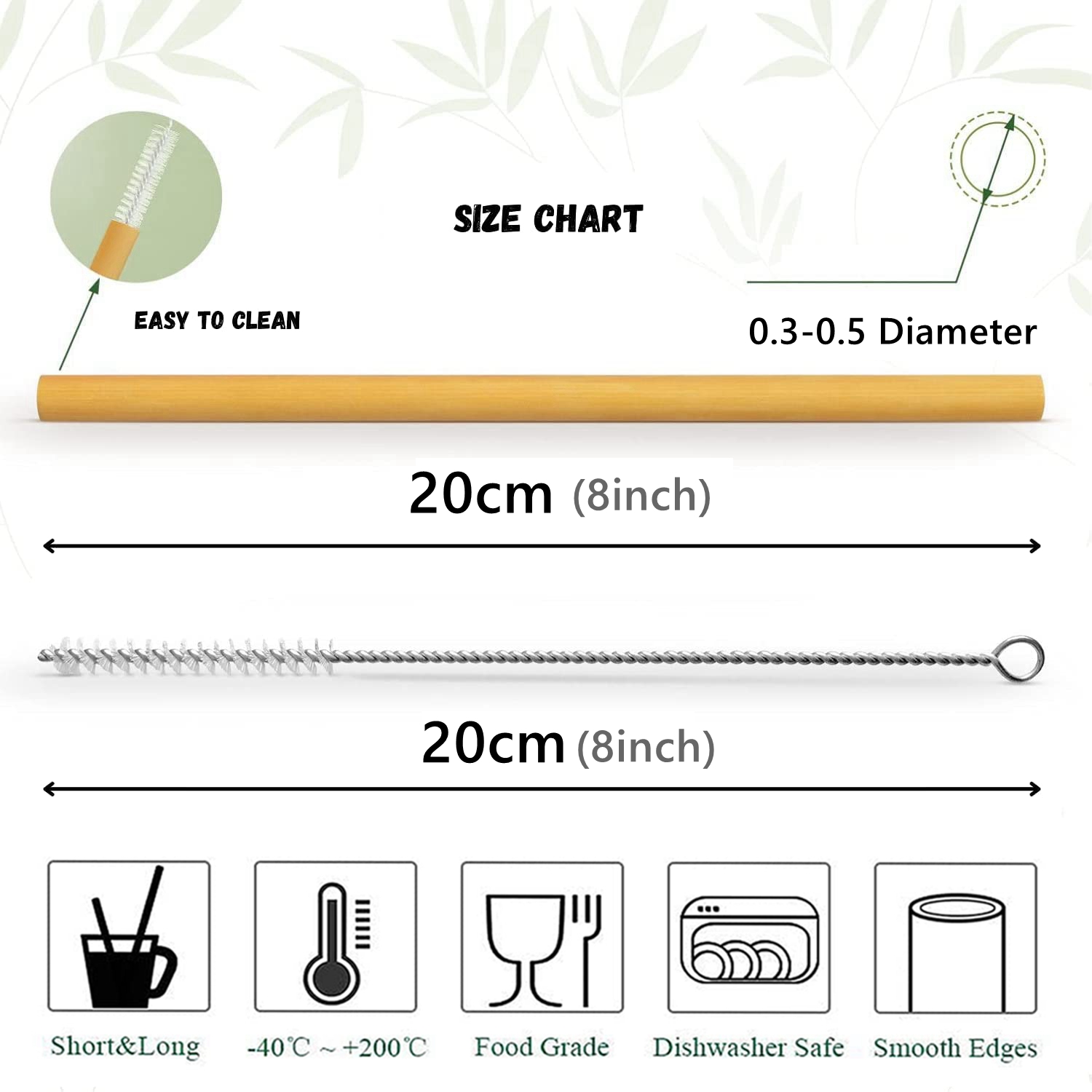 10本 天然竹ストロー 再利用可能なストロー ケース付き 生 - Biodegradable Eco Case のレビューと価格