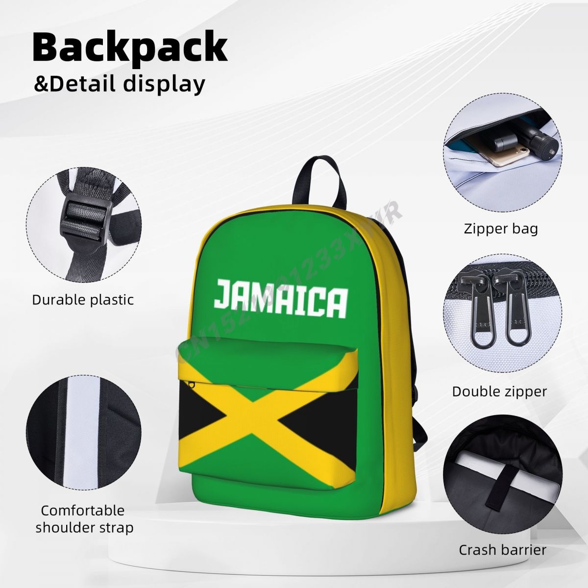 ユニセックスバックパックジャマイカ国旗ジャマイカ人ステッチ通 - Phone Cases Jamaica のレビューと価格