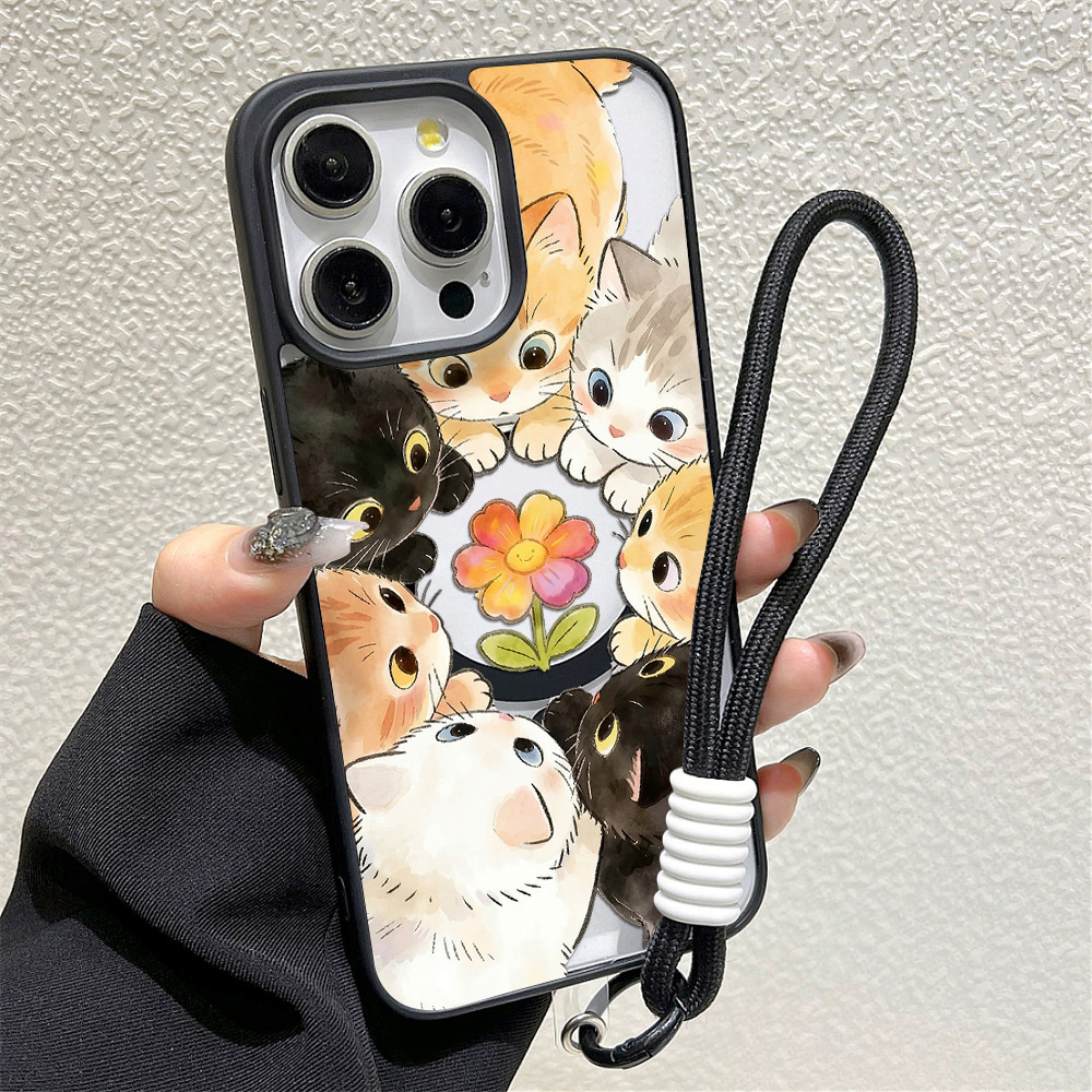 黒枠花柄耐衝撃スマホケース iPhone 17 14 15  - Phone Cases Iphone 14 のレビューと価格