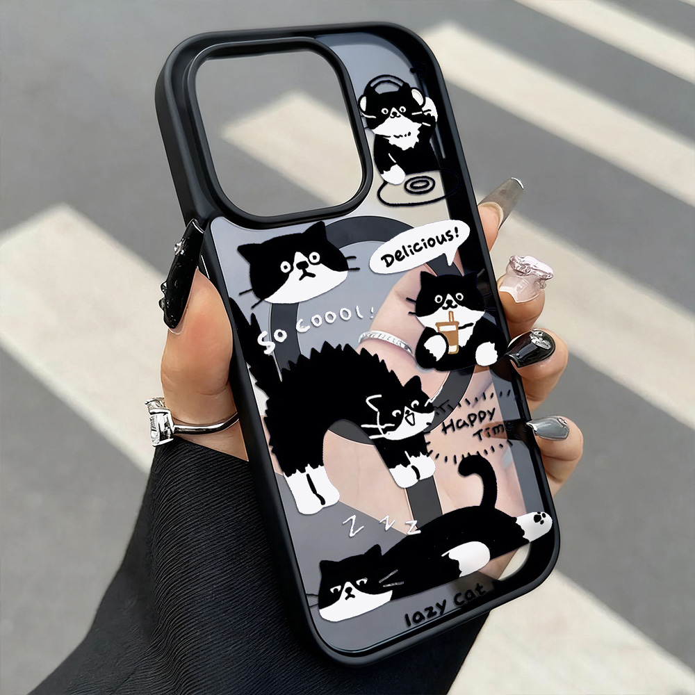 面白い黒猫ワイヤレス充電対応スマホケース iPhone 17 - Phone Cases Funny のレビューと価格