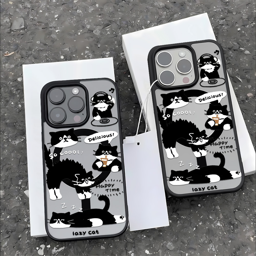 面白い黒猫ワイヤレス充電対応スマホケース iPhone 17 - Phone Cases Funny のレビューと価格