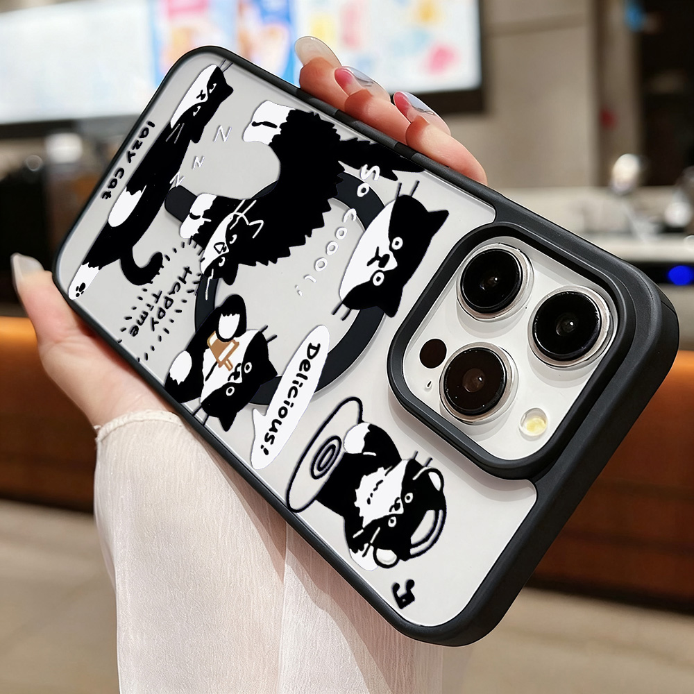面白い黒猫ワイヤレス充電対応スマホケース iPhone 17 - Phone Cases Funny のレビューと価格
