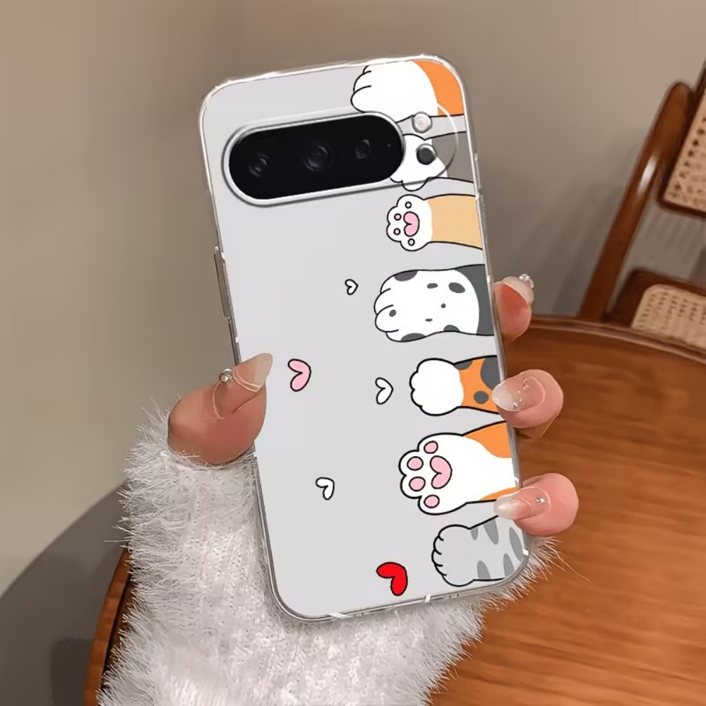 漫画猫の足跡クリスタルクリアシリコン製スマホケース Goog - Phone Cases Pixel 10 のレビューと価格