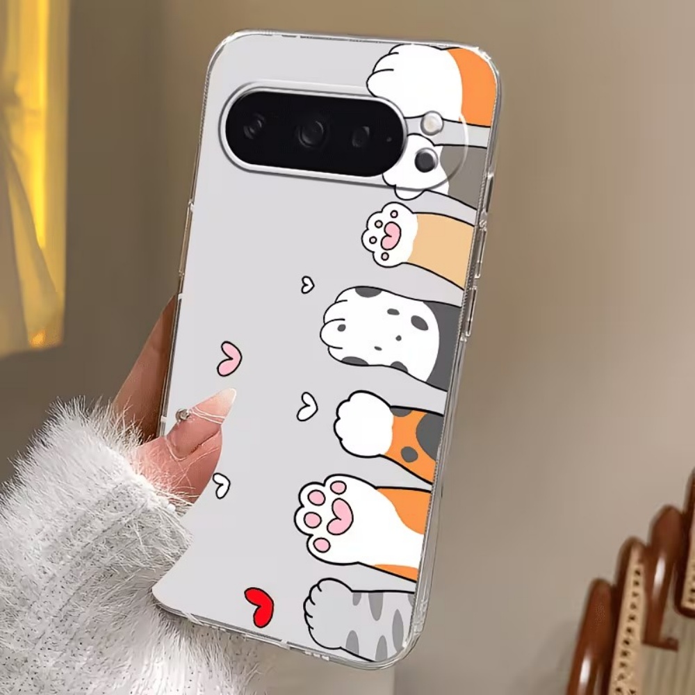 漫画猫の足跡クリスタルクリアシリコン製スマホケース Goog - Phone Cases Pixel 10 のレビューと価格