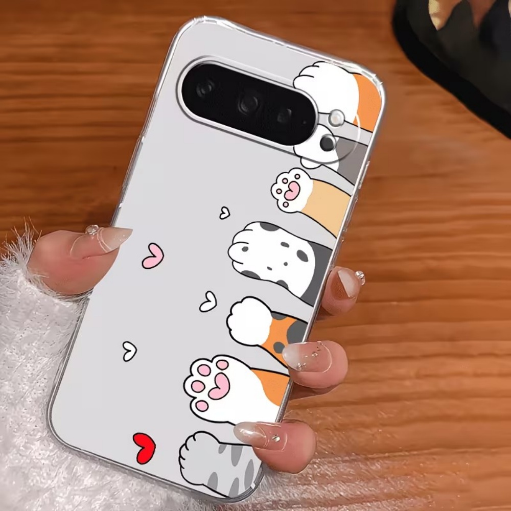 漫画猫の足跡クリスタルクリアシリコン製スマホケース Goog - Phone Cases Pixel 10 のレビューと価格