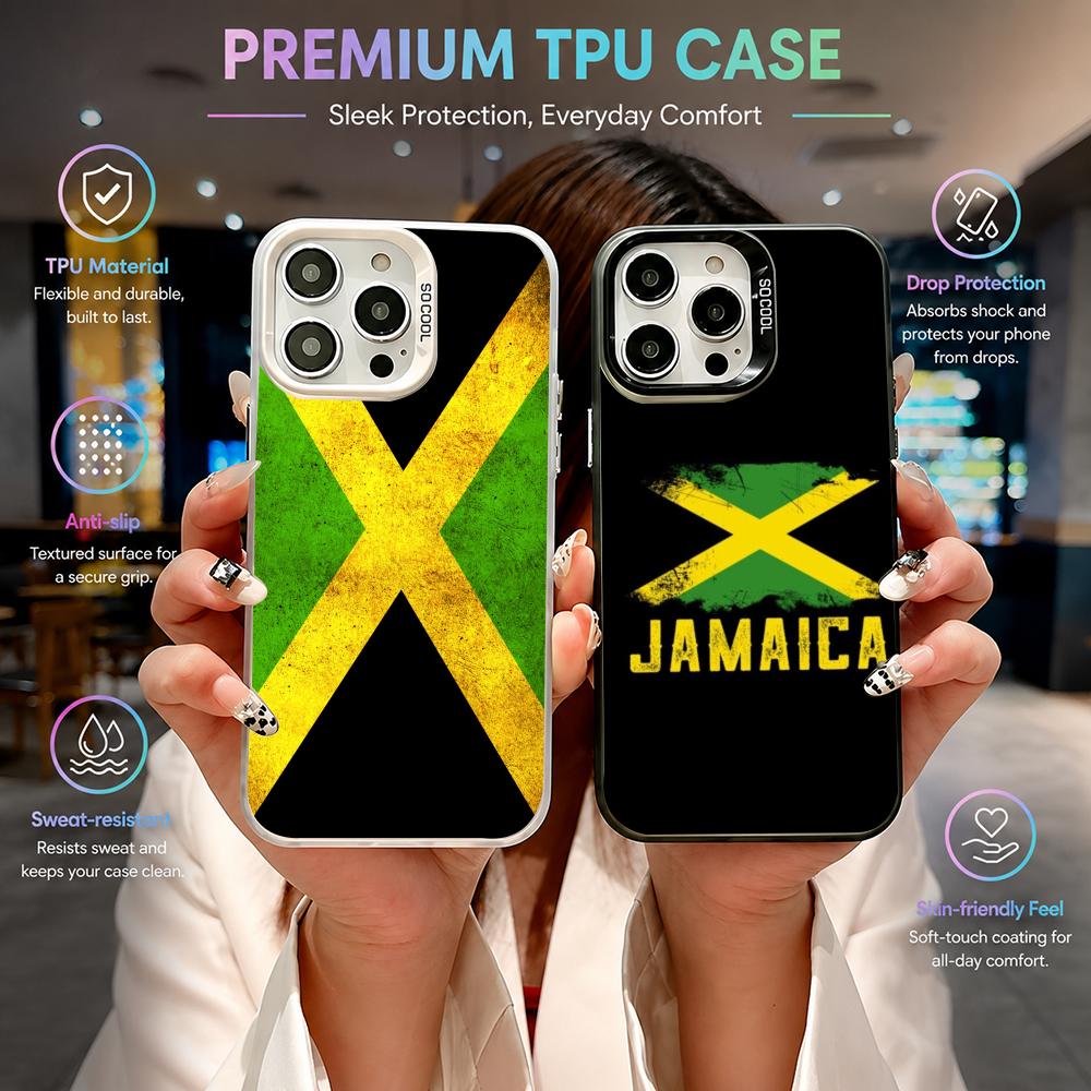 スポーツジャマイカ国旗フットボールスマホケース iPhone - Phone Cases Jamaica のレビューと価格