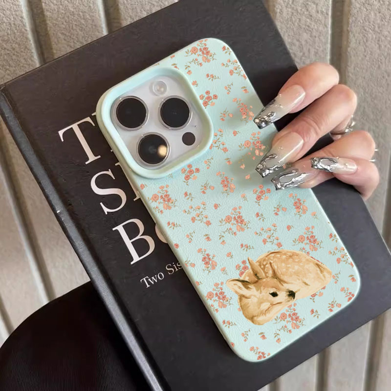 可愛い鹿柄と花柄がいっぱいのライチ風スマホケース iPhon - Phone Cases Like Loopy のレビューと価格