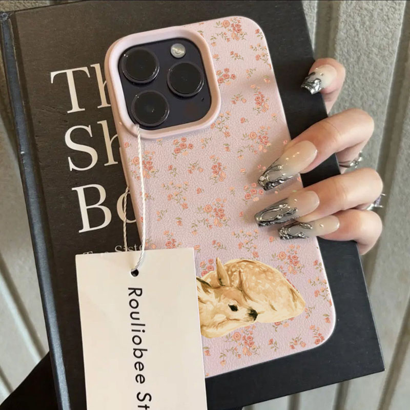 可愛い鹿柄と花柄がいっぱいのライチ風スマホケース iPhon - Phone Cases Like Loopy のレビューと価格