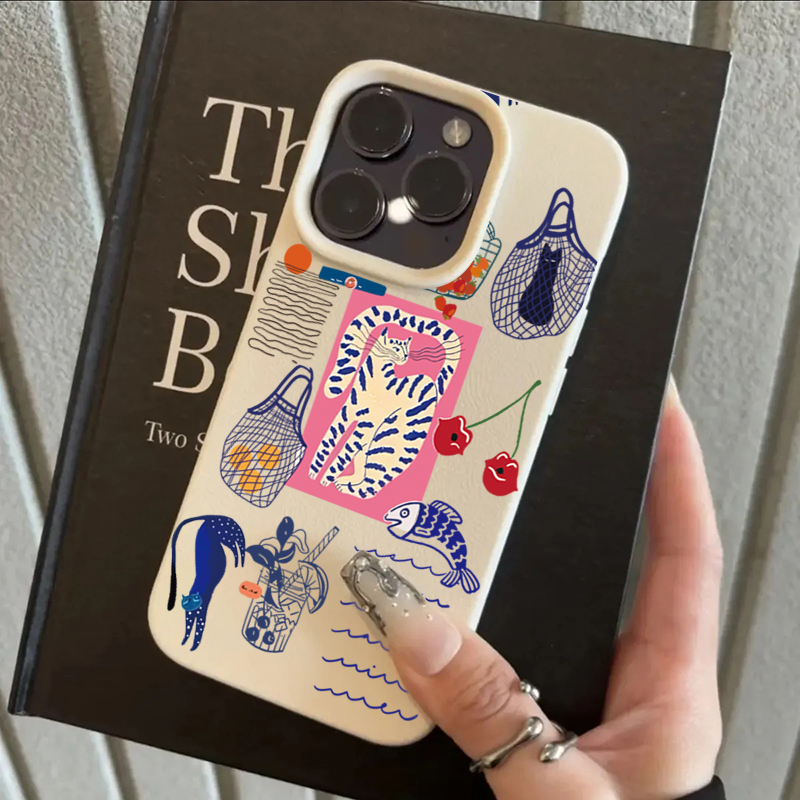 可愛いチェリーキャットプリントのiPhoneケース iPho - Phone Cases Cute のレビューと価格