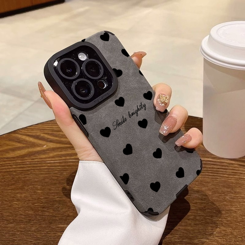 新型高級ブラックラブハートソフトフォンケース iPhone  - Phone Cases Expensive のレビューと価格