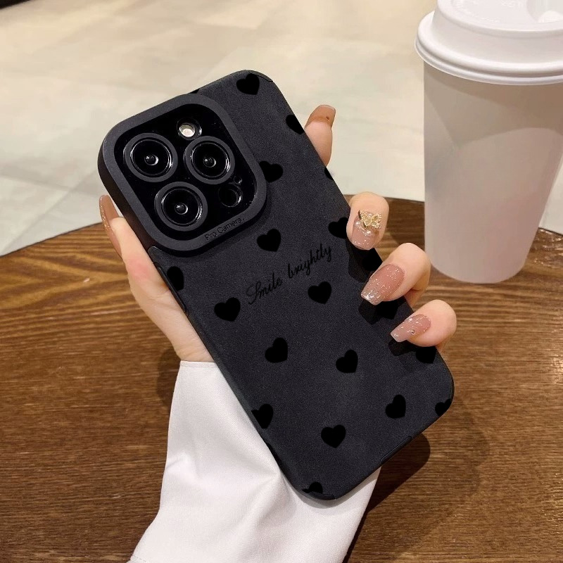 新型高級ブラックラブハートソフトフォンケース iPhone  - Phone Cases Expensive のレビューと価格