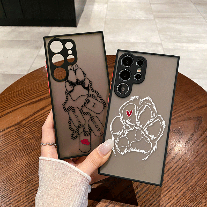 面白い漫画ペットかわいい犬の足跡スマホケース Samsung - Phone Cases Funny のレビューと価格