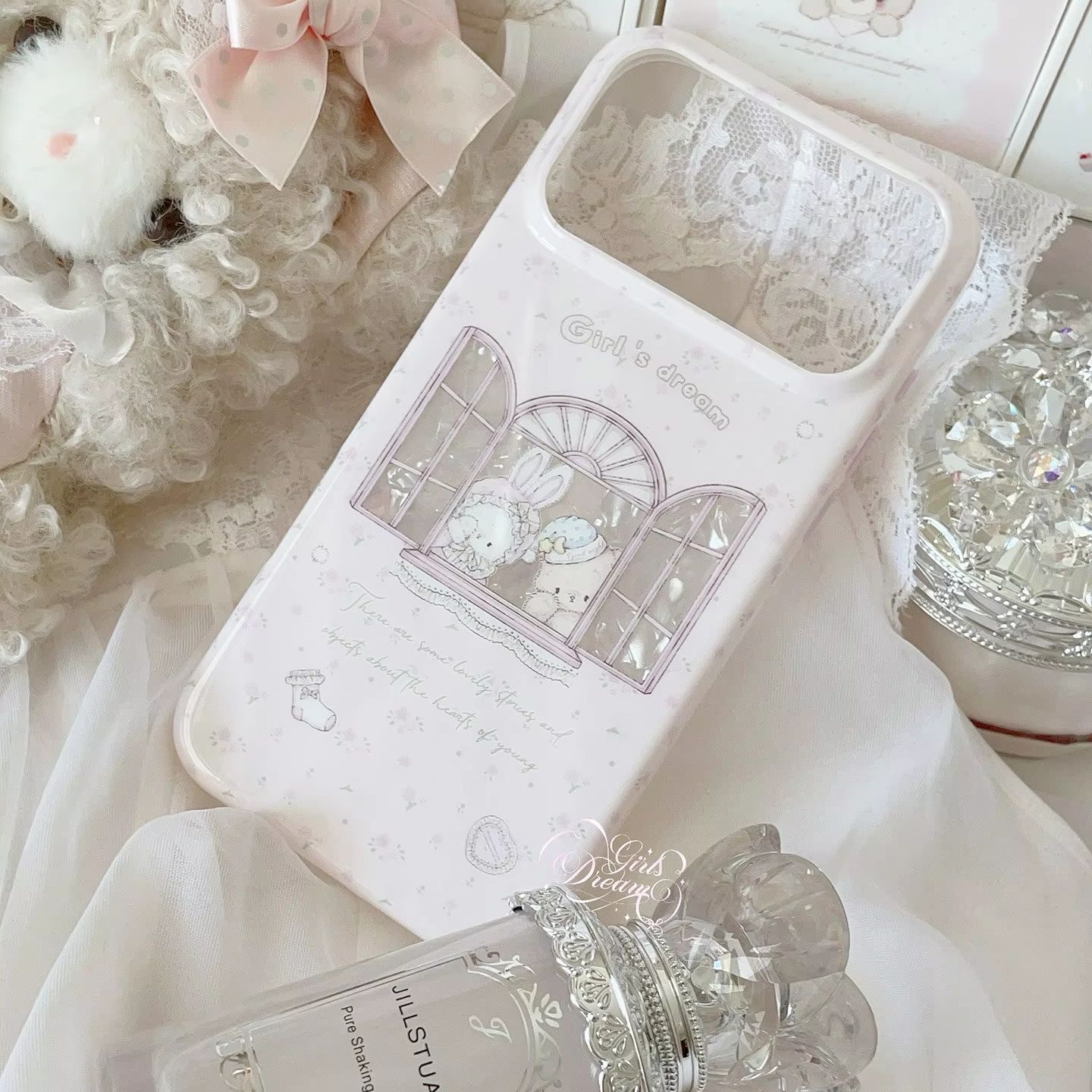 可愛いウサギと花柄のピンクY2Kガールズドリームフォンケース - Phone Cases For Girls のレビューと価格