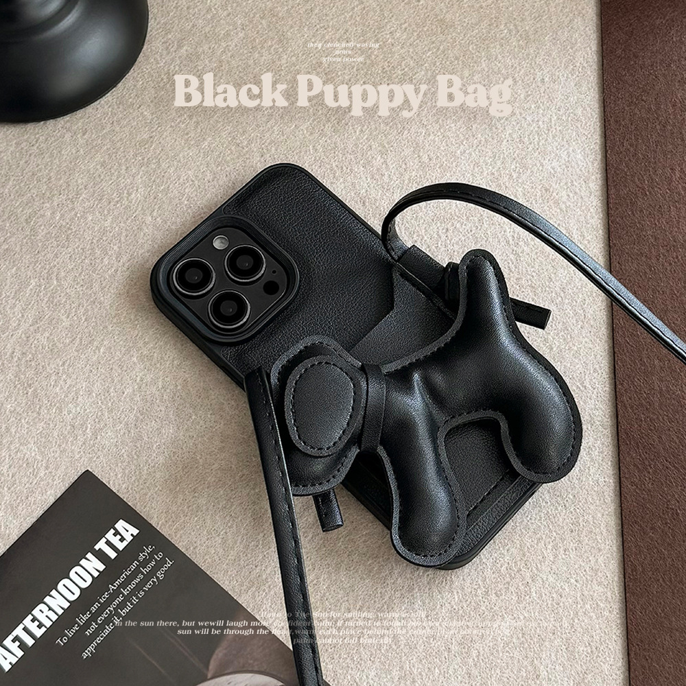 韓国製ブラッククロスボディランヤードDIY子犬革風テクスチャ - Phone Cases Diy のレビューと価格