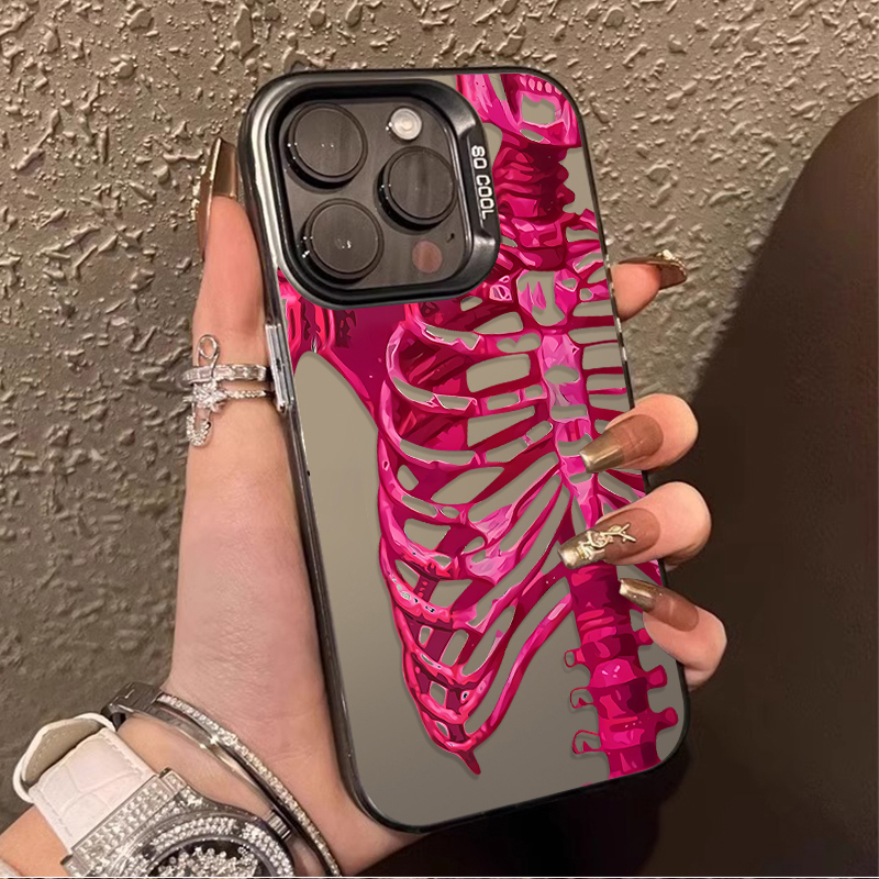 高級ピンクグリーン スカル柄 iPhone 17 16 15 - Phone Cases Expensive のレビューと価格