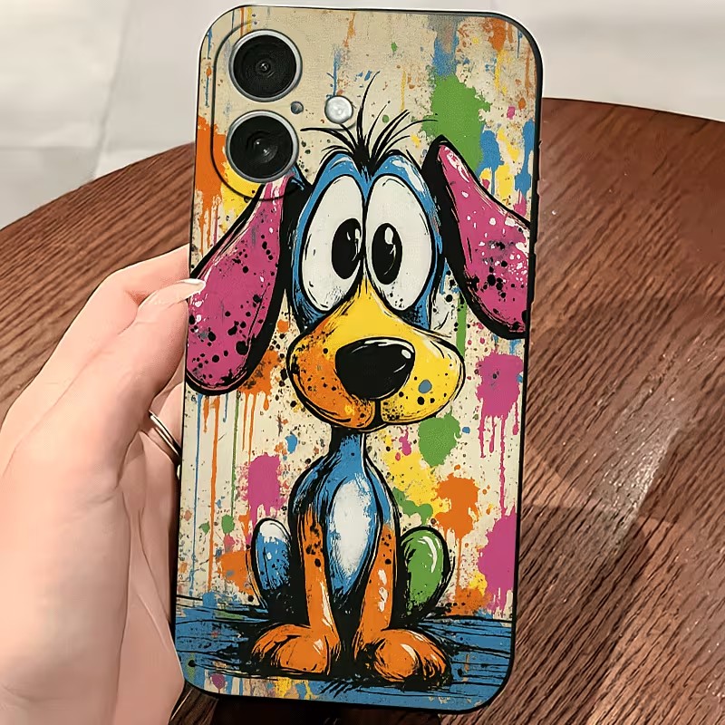 落書きカラーの子犬柄TPUスマホケース iPhone 17  - Phone Cases Like Loopy のレビューと価格
