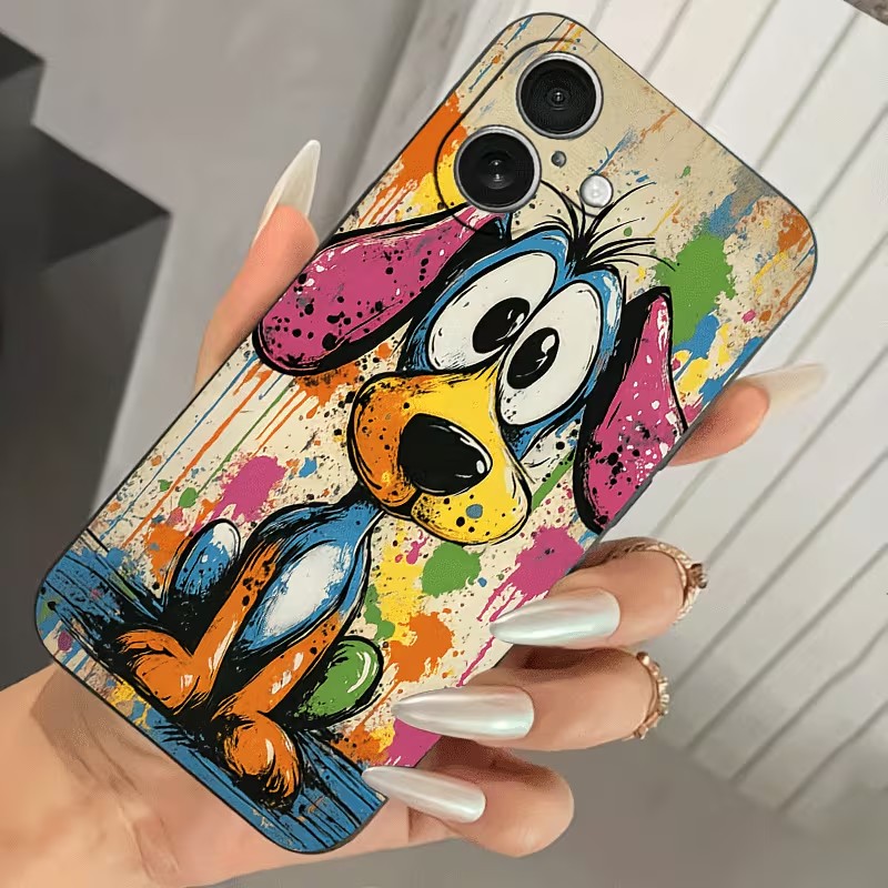 落書きカラーの子犬柄TPUスマホケース iPhone 17  - Phone Cases Like Loopy のレビューと価格
