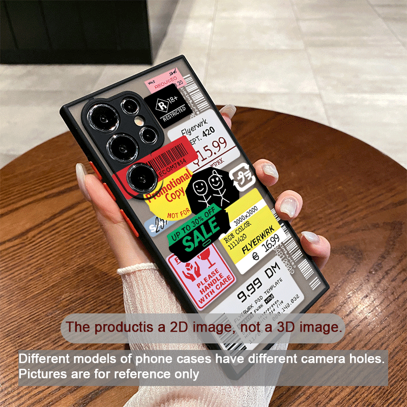 面白いミックスラベルのコラージュステッカーパターン付きスマホ - Phone Cases Funny のレビューと価格