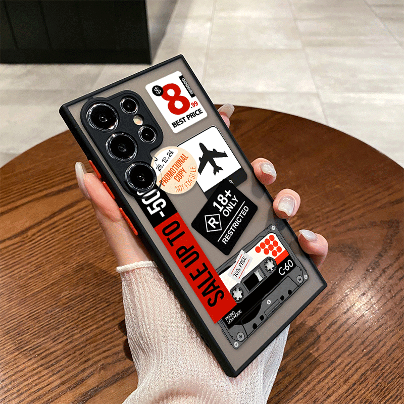 面白いミックスラベルのコラージュステッカーパターン付きスマホ - Phone Cases Funny のレビューと価格