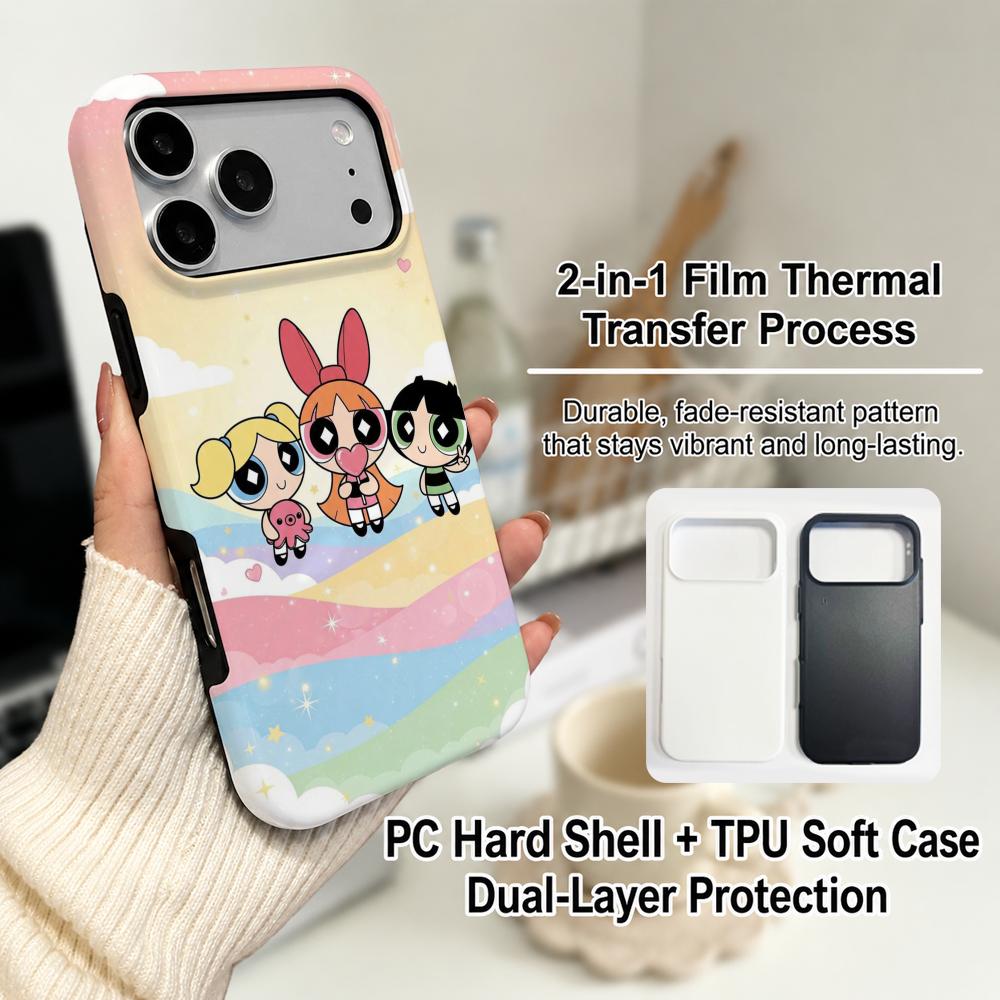 アニメ「パワーパフ・ガールズ」スマホケース フィルム素材 2 - Phone Cases For Girls のレビューと価格
