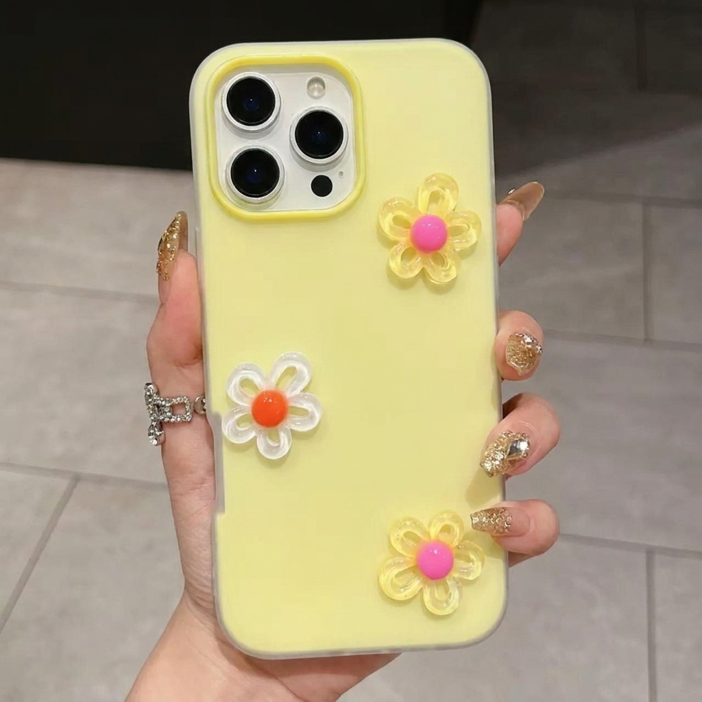 韓国風3D DIYカラフルフラワーランヤード付きスマホケース - Phone Cases Diy のレビューと価格