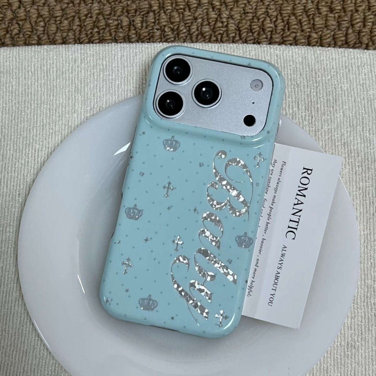 韓国風ミントカラーの英語クロスエンジェルウィングスiPhon - Phone Cases Iphone 14 のレビューと価格