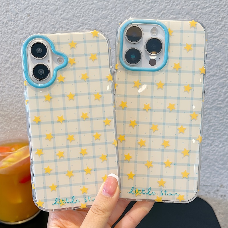 黄色の星柄チェック柄スマホケース iPhone 17 Pro - Phone Cases Like Loopy のレビューと価格